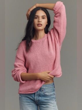 Anthropologie Pilcro Harlow Oversized Roll-Hem Sweater